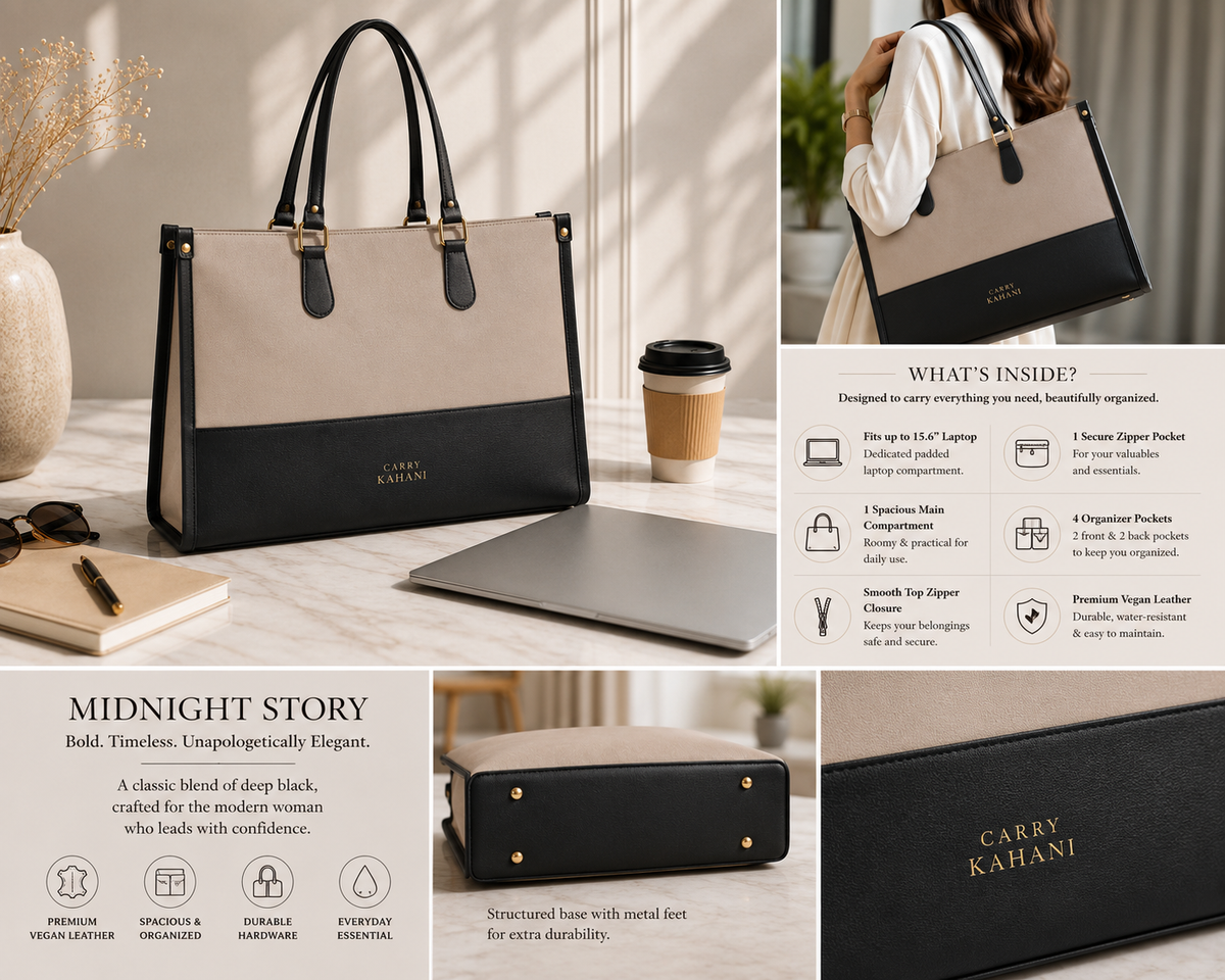 Midnight Story Laptop Tote
